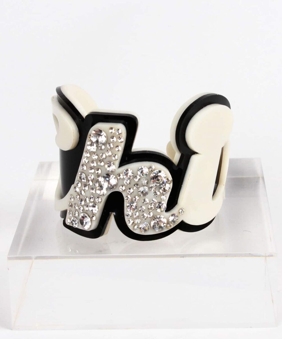 Funky Bling White Chic Cuff
