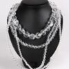 Alila Ribbon Ties Clear Beads Four Layers Necklace