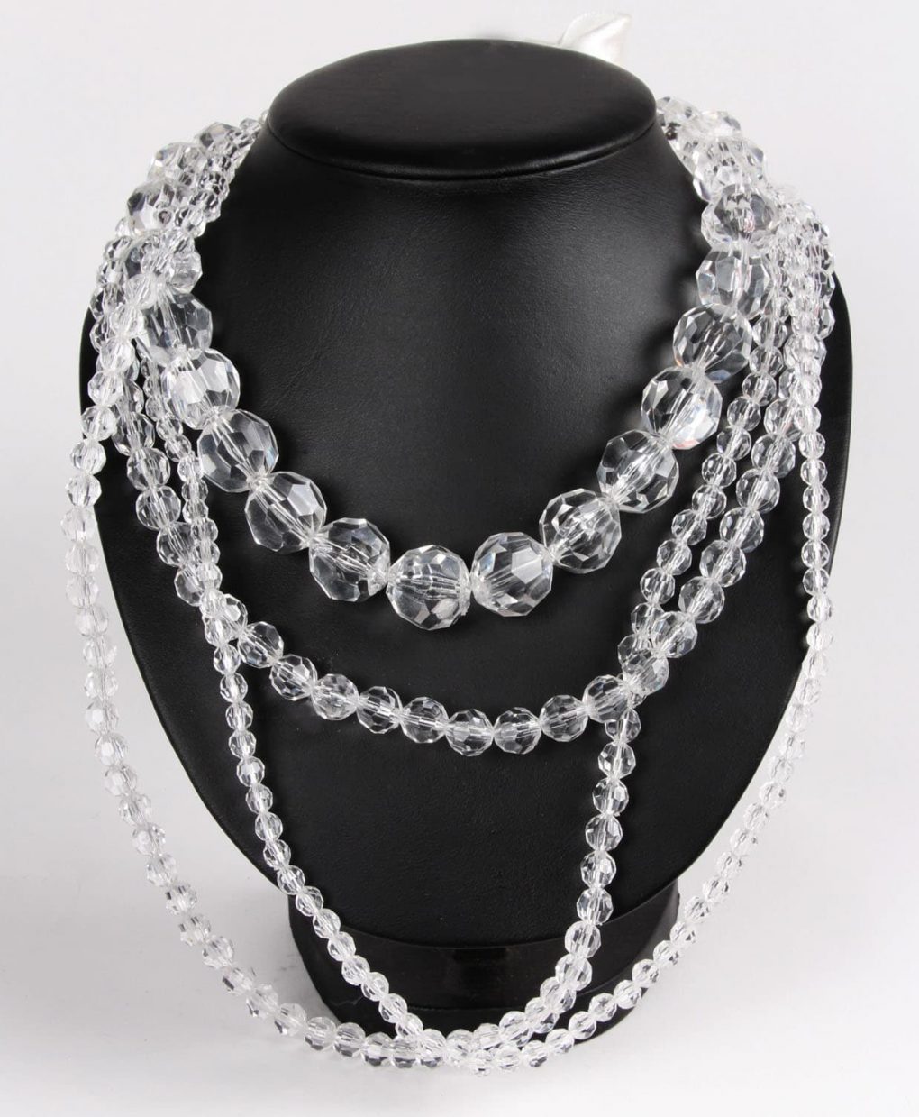 Alila Ribbon Ties Clear Beads Four Layers Necklace
