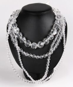 Alila Ribbon Ties Clear Beads Four Layers Necklace