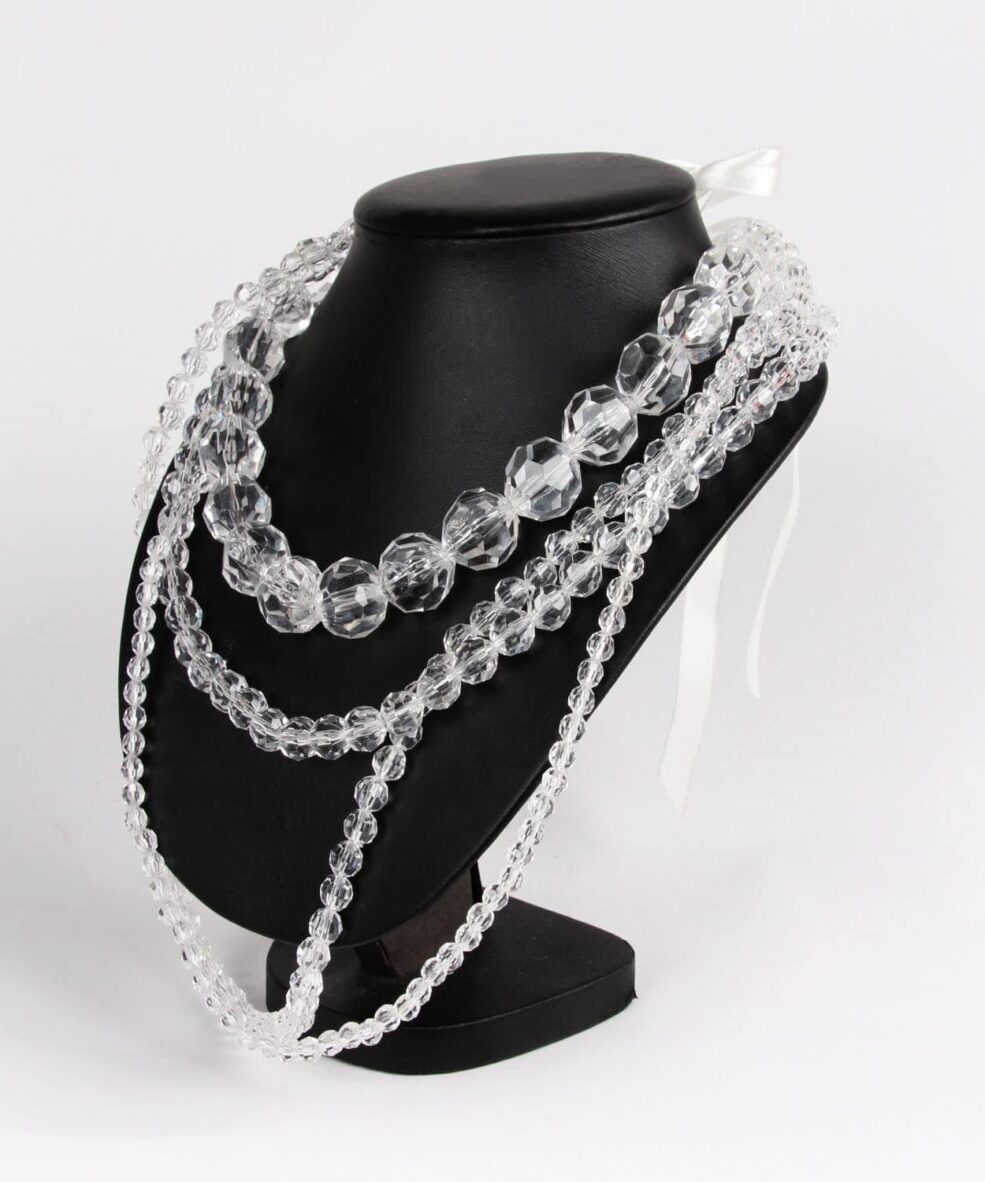 Alila Ribbon Ties Clear Beads Four Layers Necklace