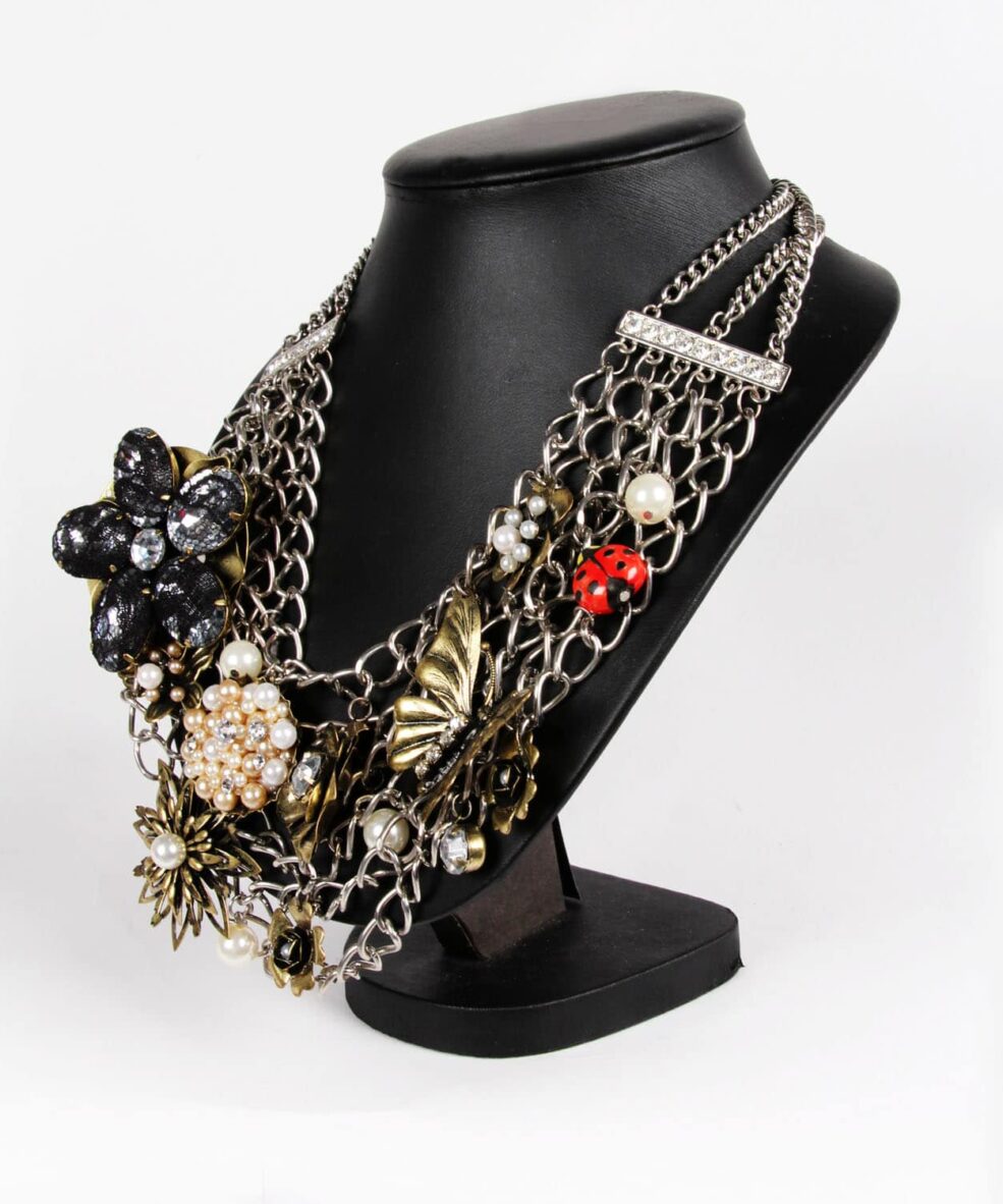 Ladybird and Flowers Statement Necklace