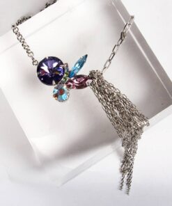Contrasting Chains Purple Swarovski Necklace