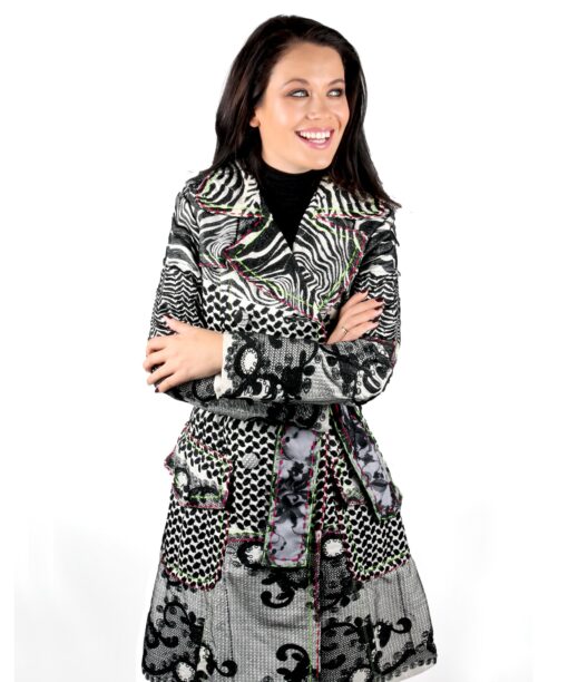 Black Lace embroidered trench coat OTT Alila