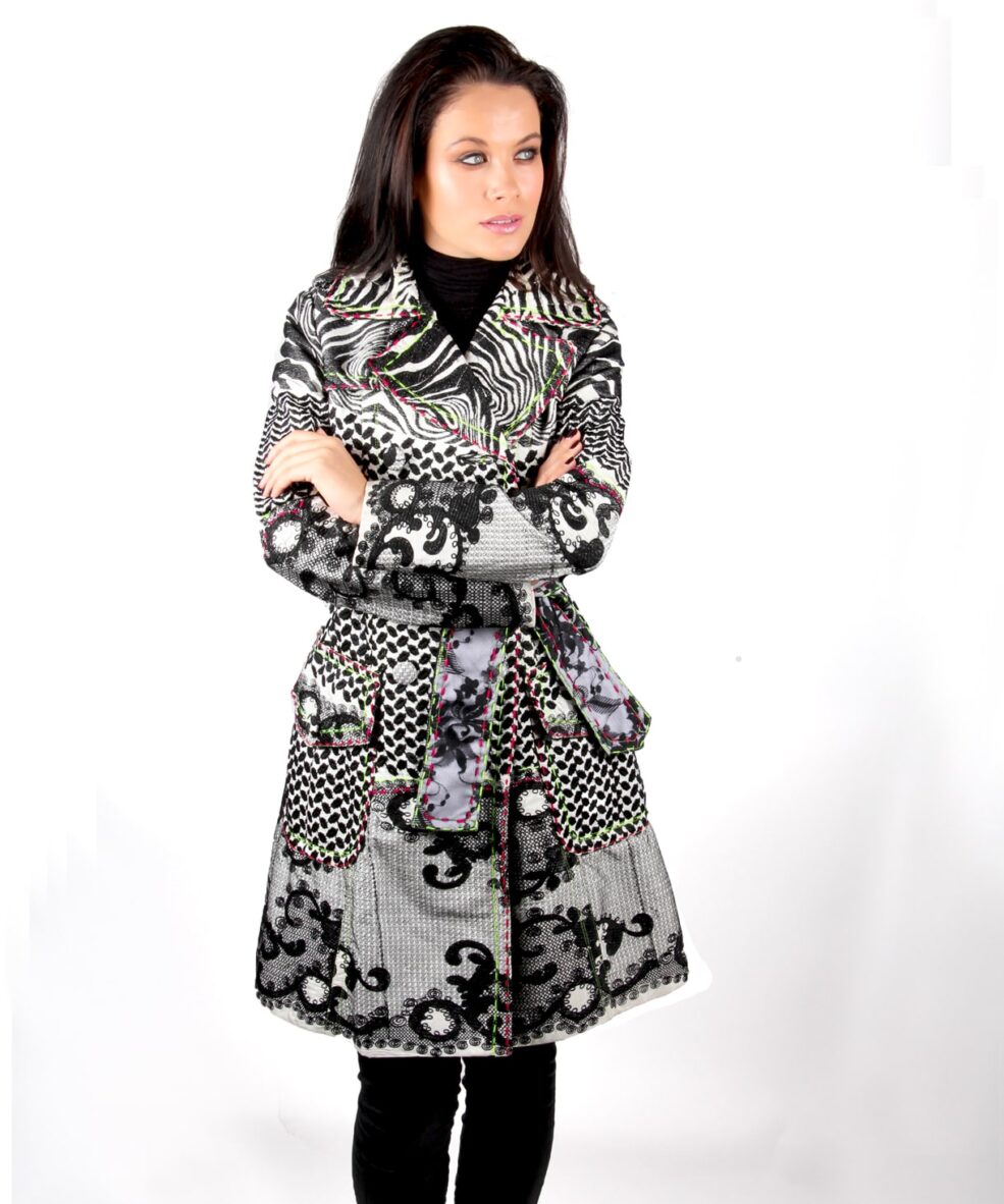 Black Lace and embroidered trench coat OTT Alila
