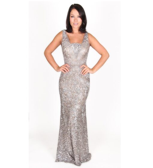 Scala Silver Full Length Dress