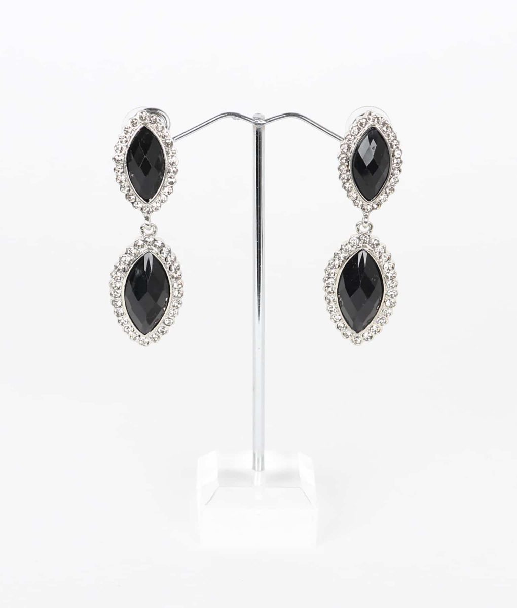 Alila Black & Crystal Drop Earrings
