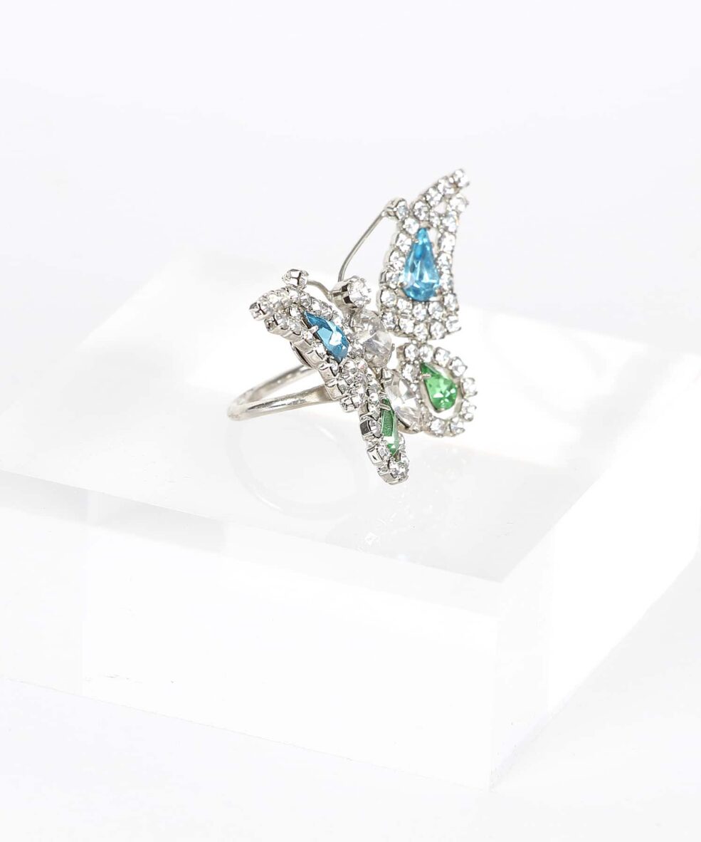 Alila Boutique Crystal Butterfly Ring