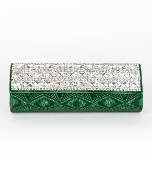 Alila Green Crystal Clutch Bag