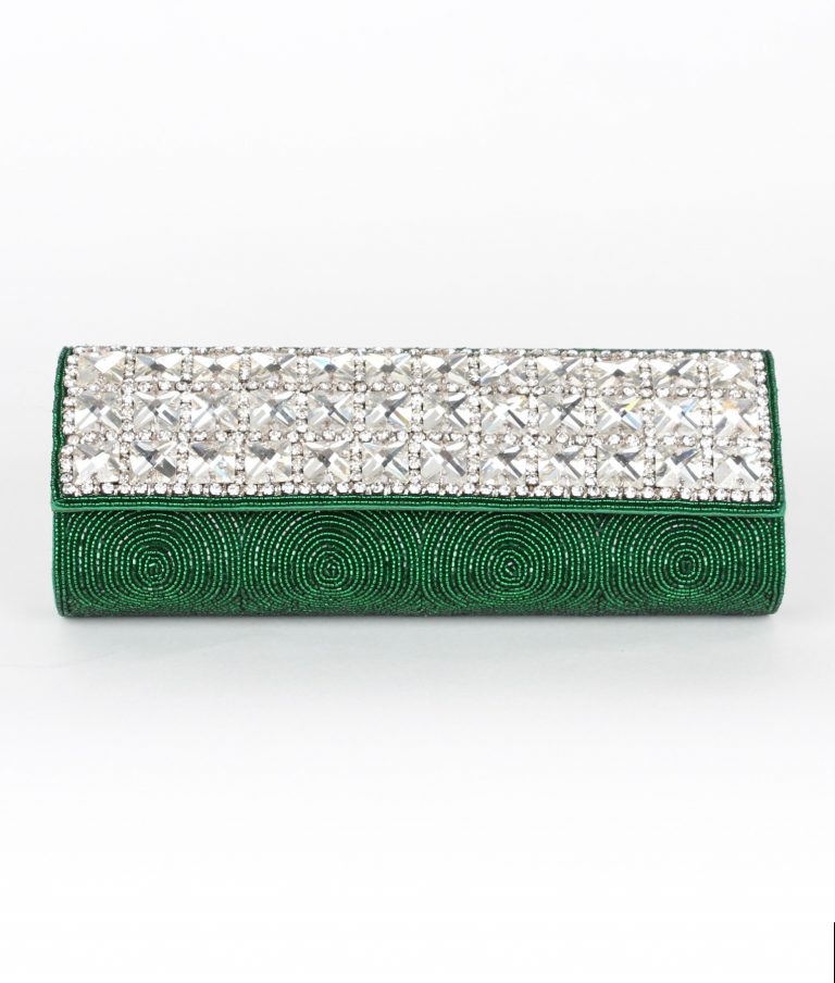 Alila Green Crystal Clutch Bag
