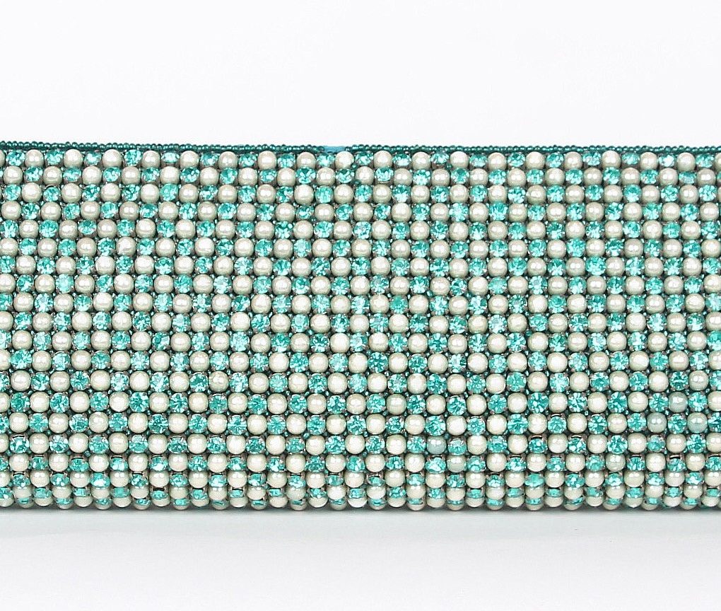 Alila Turquoise Crystal and Pearl Clutch