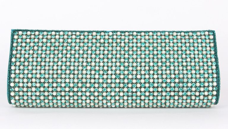 Alila Turquoise Crystal and Pearl Clutch