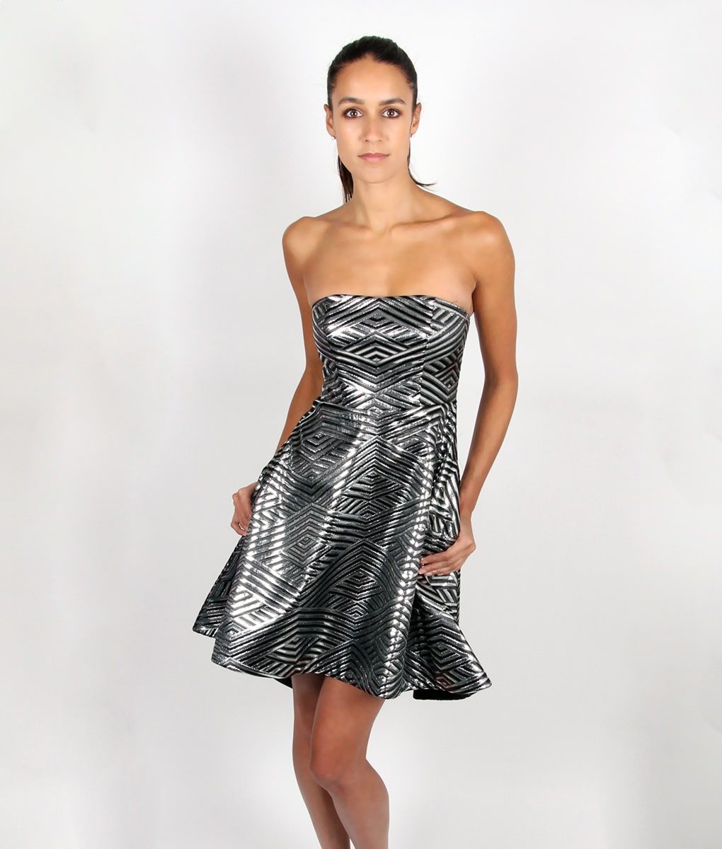 black and silver party dress