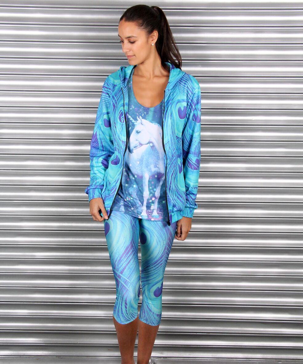 Alila Active Peacock Print Hoodie by Mr Gugu