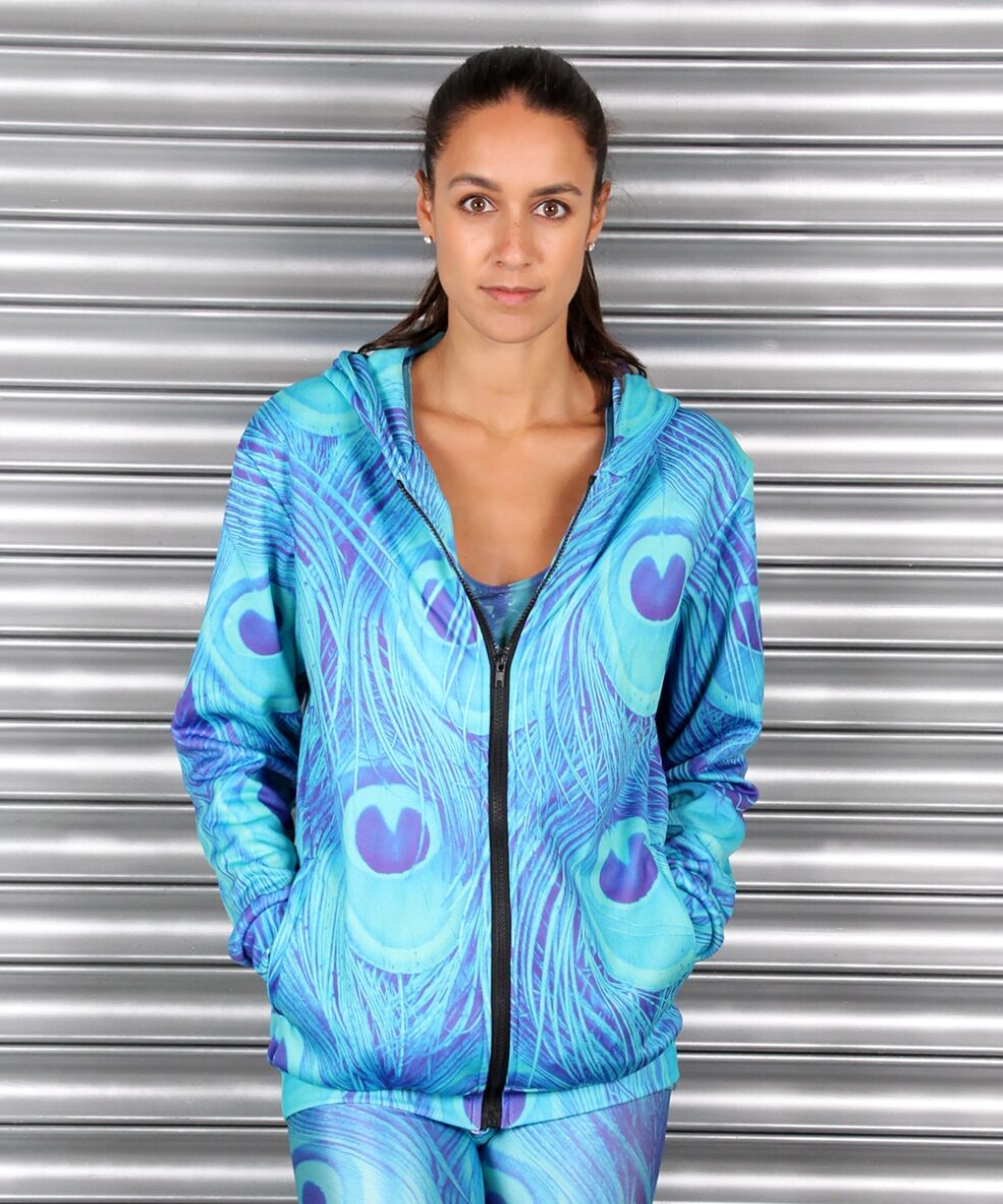 Alila Active Peacock Print Hoodie by Mr Gugu