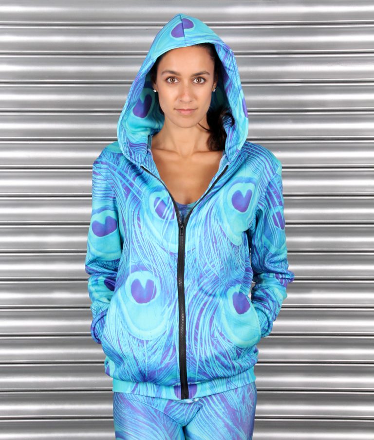 Alila Active Peacock Print Hoodie by Mr Gugu