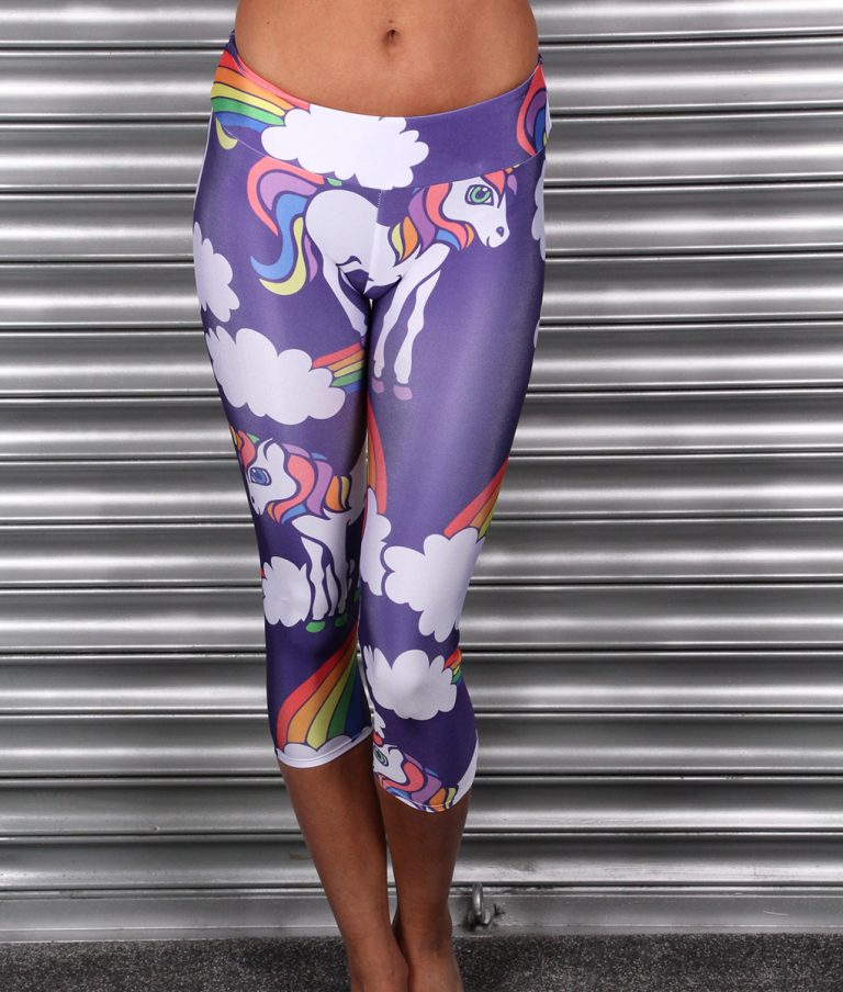 Alila Active Rainbow Unicorn Capri Leggings.