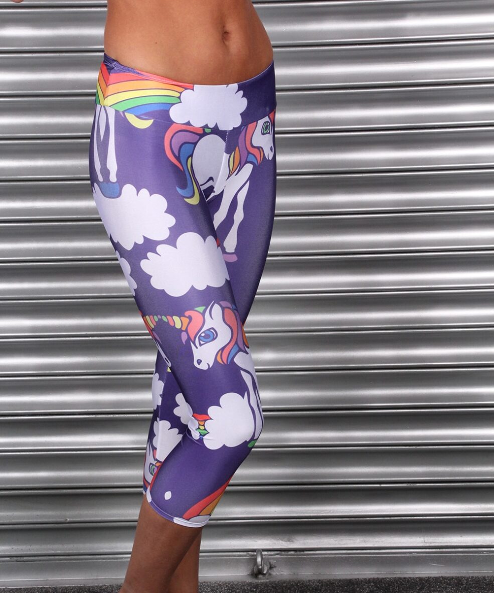 Alila Active Rainbow Unicorn Capri Leggings.