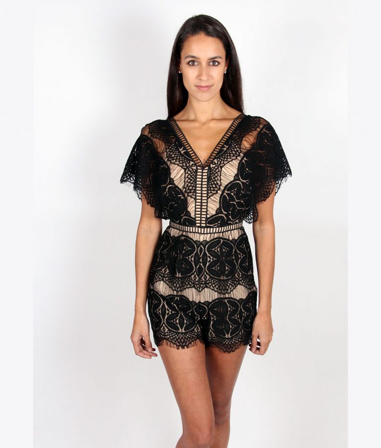 Alila Boutique Black Lace Playsuit