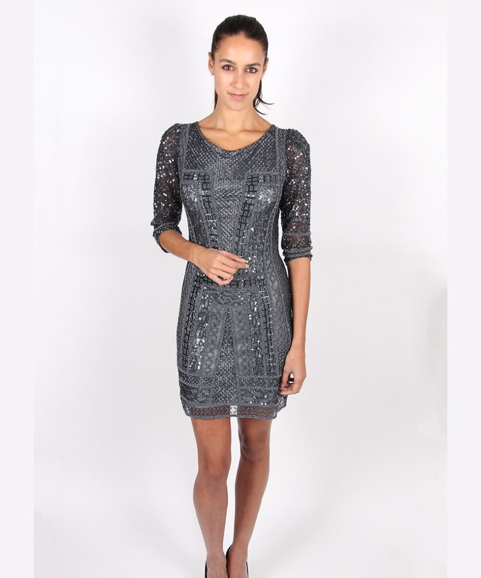 Alila Charcoal Long Sleeve Sequin Dress by Scala