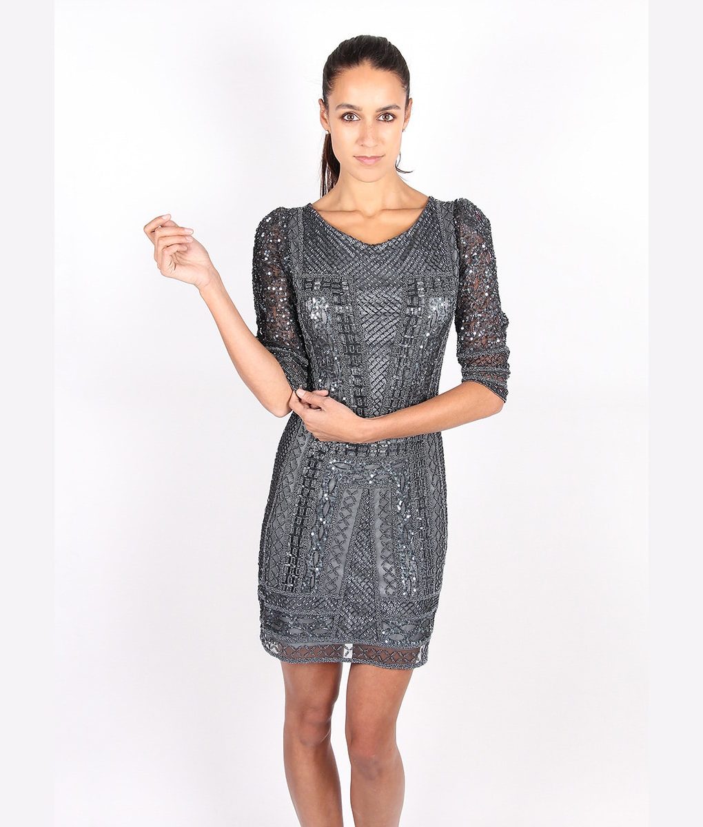 Alila Charcoal Long Sleeve Sequin Dress by Scala