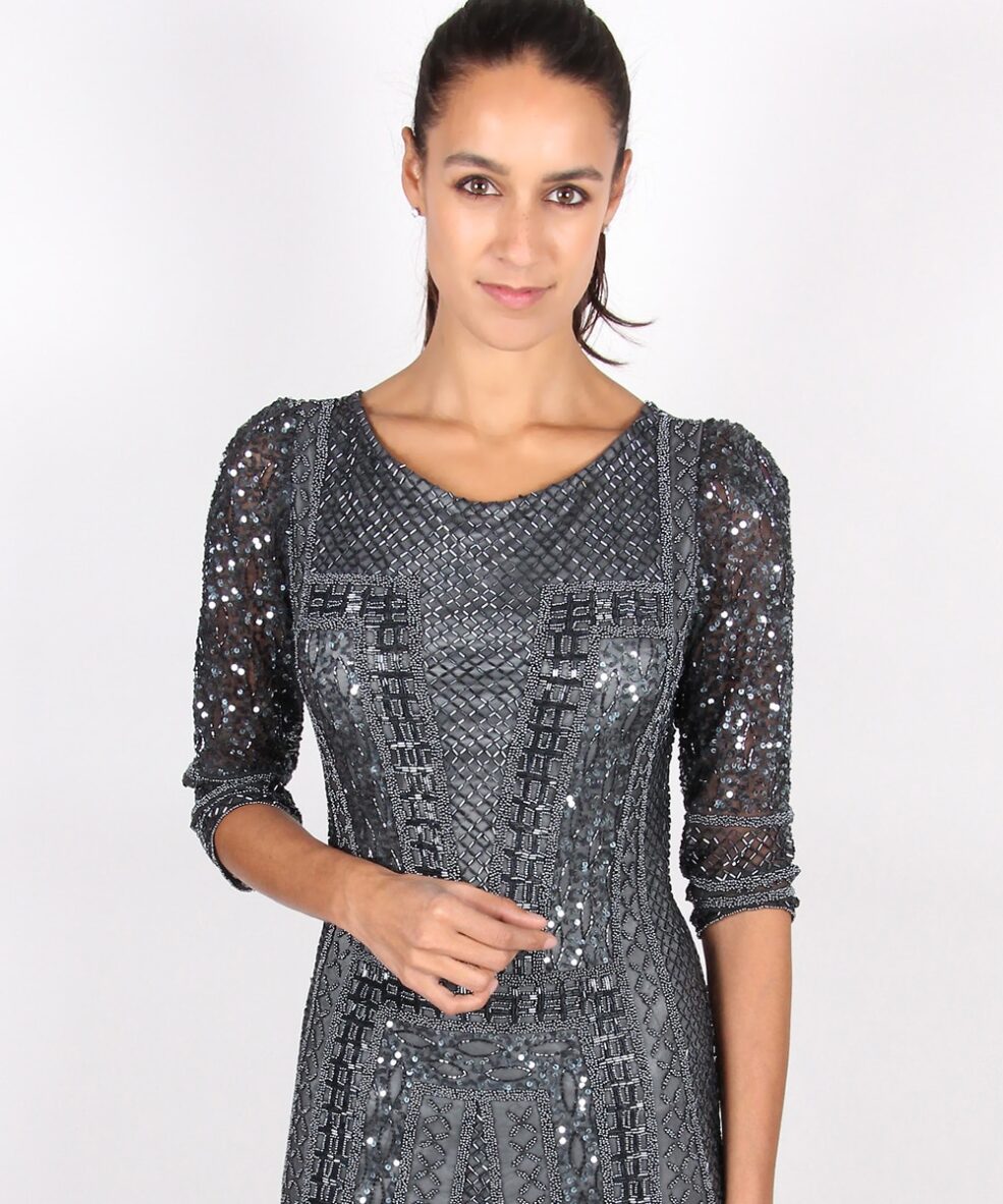 Alila Charcoal Long Sleeve Sequin Dress by Scala