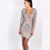 Alila Metallic Sequin Long Sleeve dress By Scala