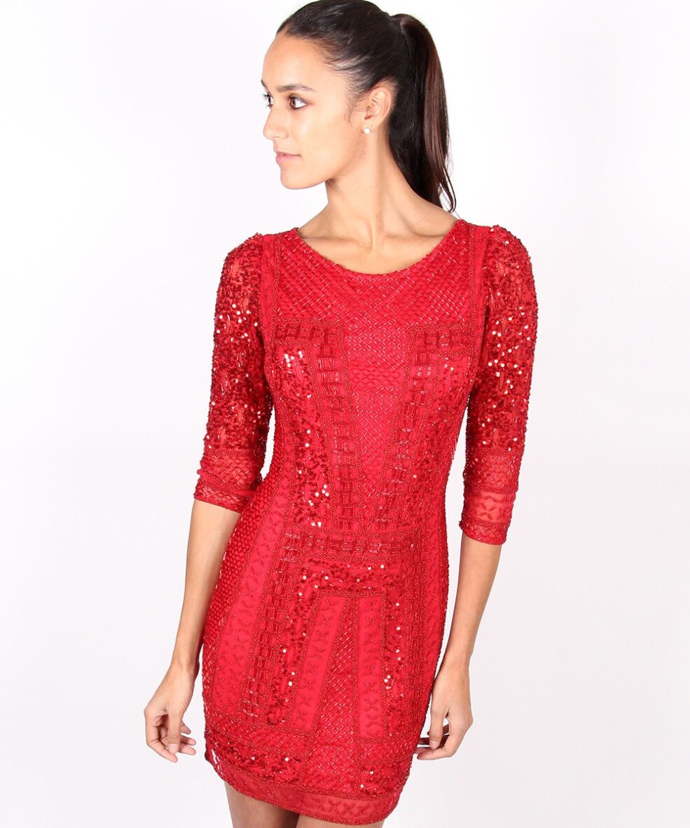 Alila-Red-Long-sleeve-Sequin-dress-by-Scala