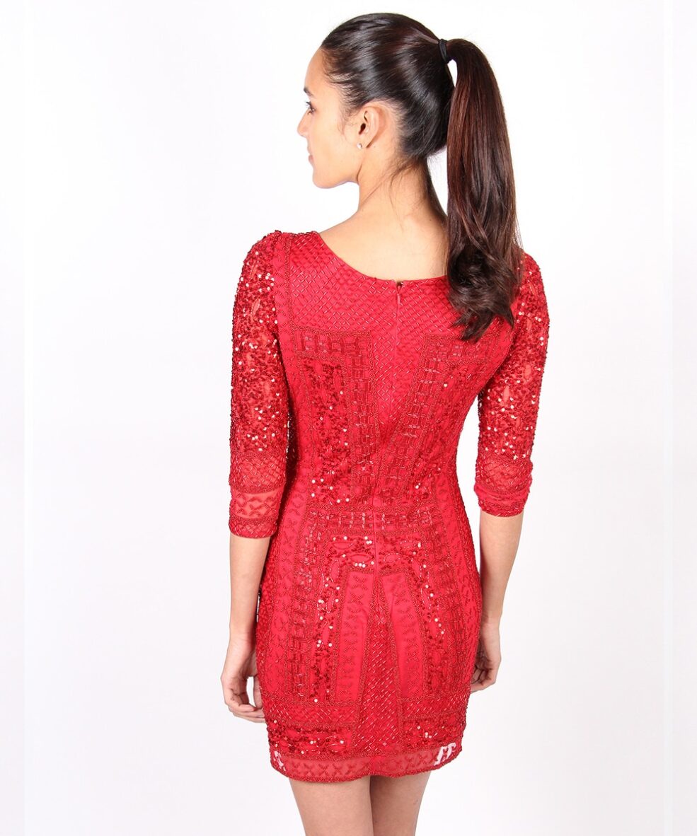 Alila-Red-Long-sleeve-Sequin-dress-by-Scala-back