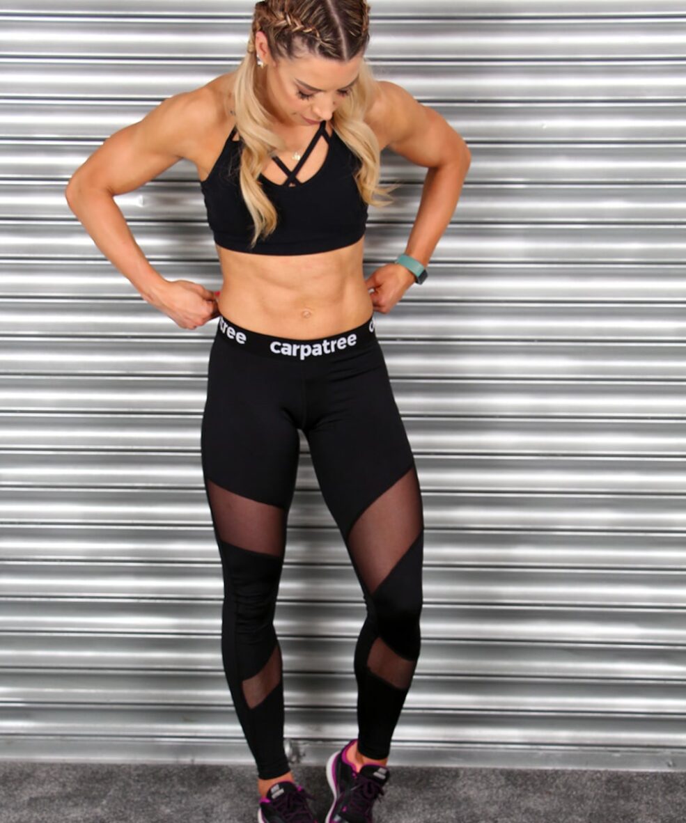 Alila Active Black Workout Leggings with Double Mesh Detail