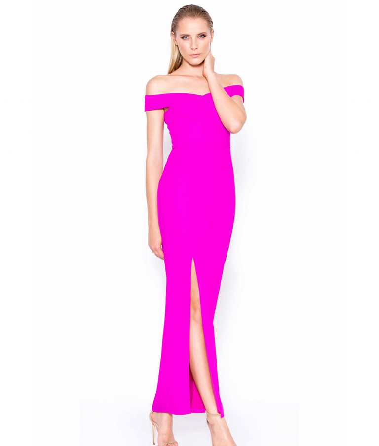 Alila Purple Off the Shoulder gown