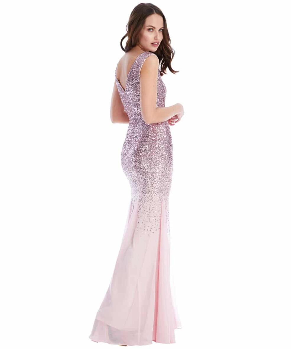 Alila Boutique Rose pink Sequins Gown