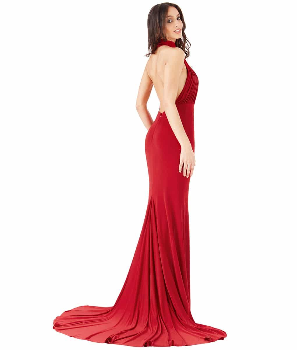 Alila Boutique Red Halter Neck Gown