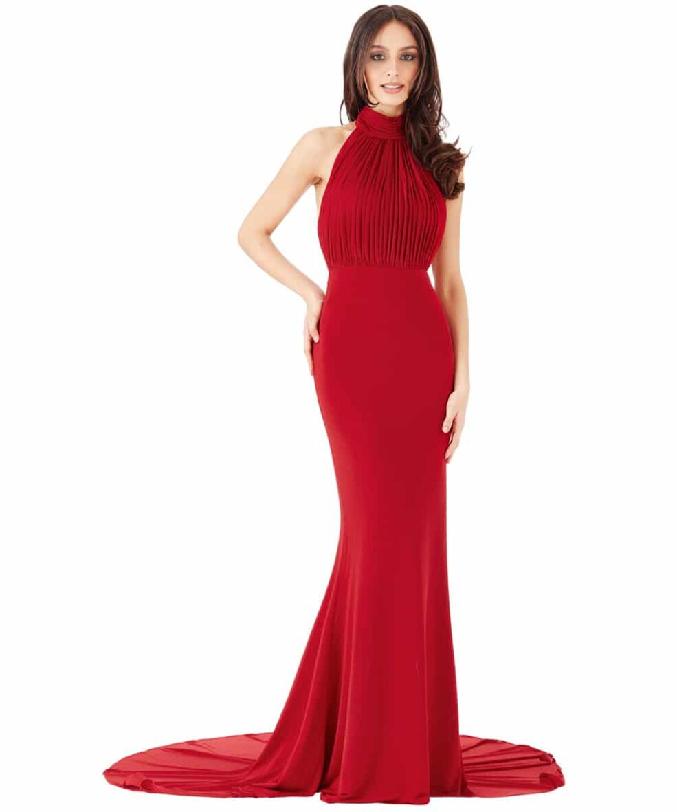 Alila Boutique Red Halter Neck Gown
