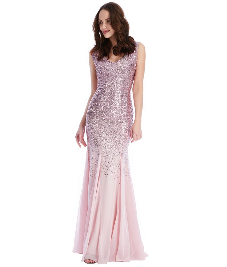 Alila Boutique Rose pink Sequins Gown