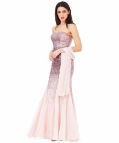 Alila-Strapless-Rose-Sequin-gown-city-goddess