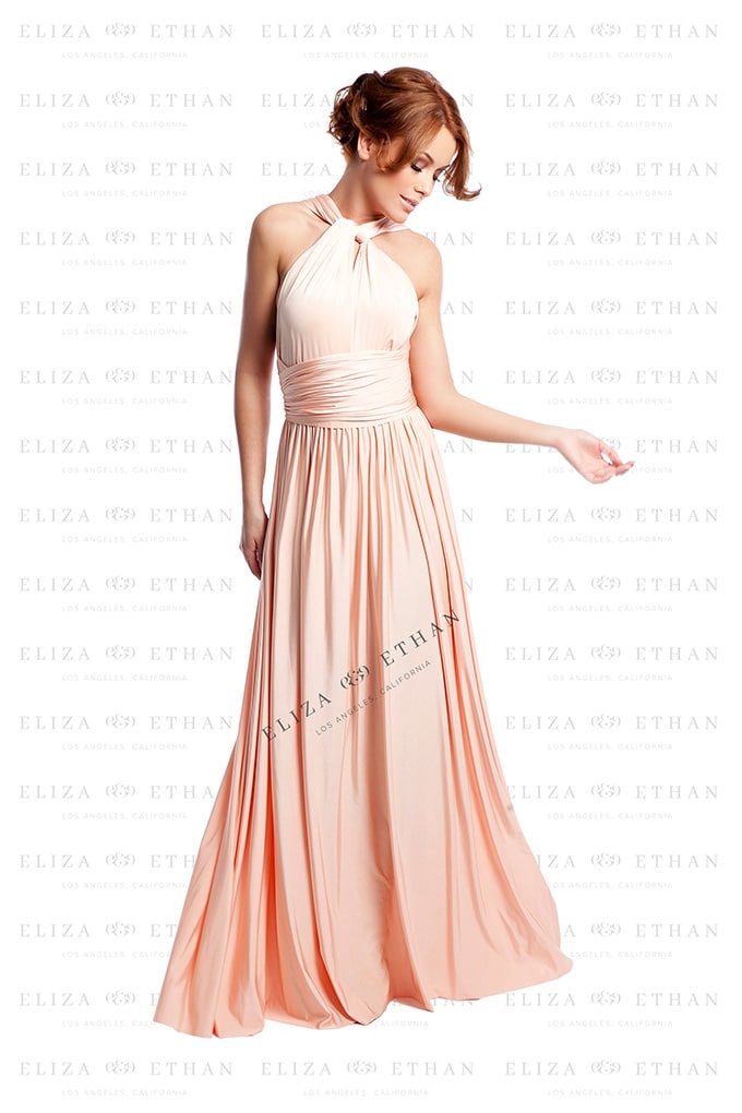 Eliza \u0026 Ethan Dusty Peach Multi-wrap Dress - Alila