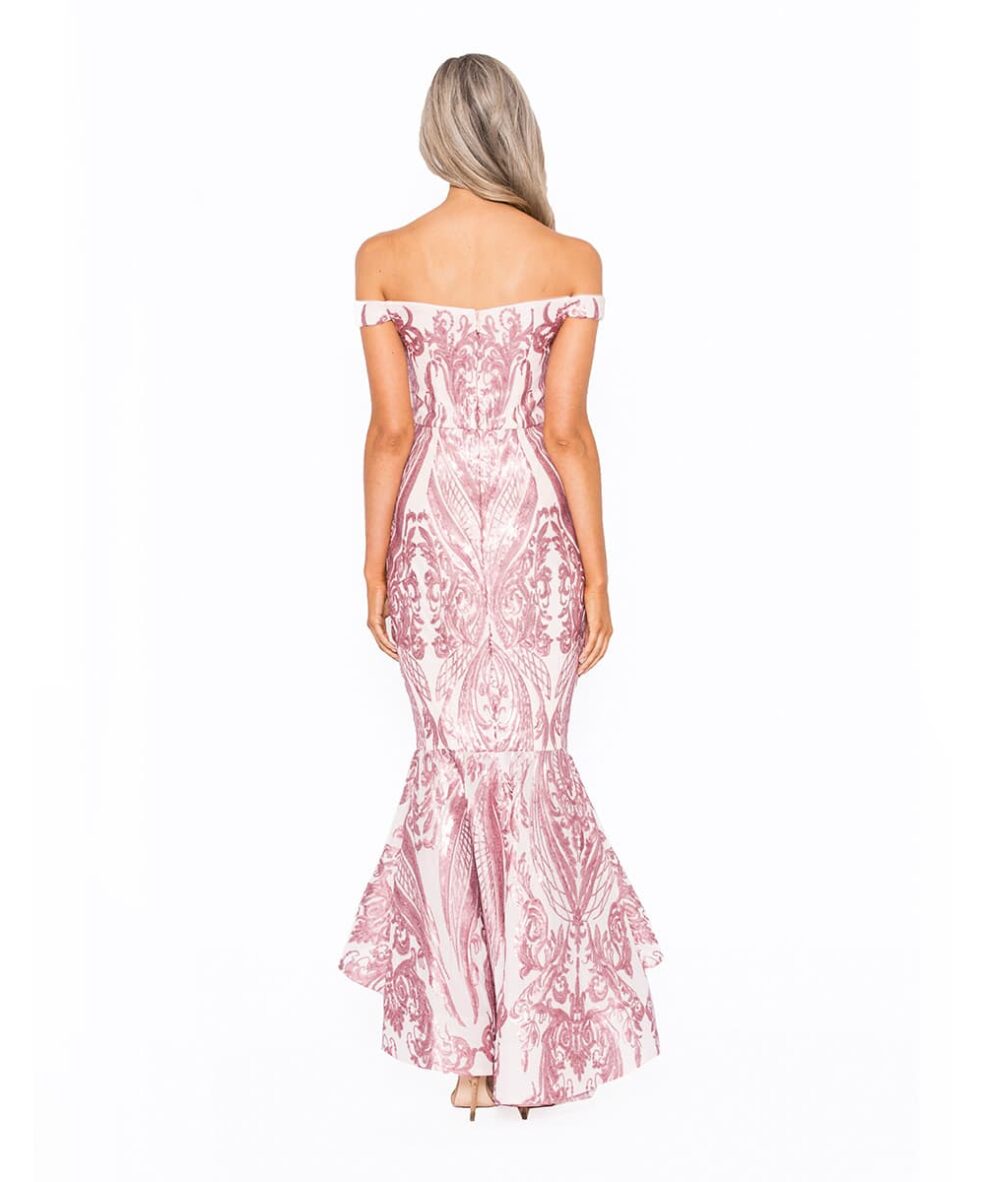 Alila Boutique Blush Dipped Hem Gown