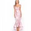 Alila Boutique Blush Dipped Hem Gown