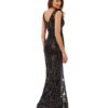 Alila Black V Neck Sequins Gown