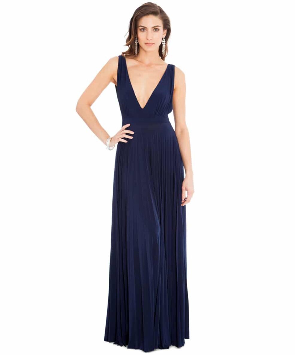 Alternative view of City Goddess - Navy Plunge Gown