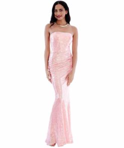 Alila Peach Sequin gown city goddess