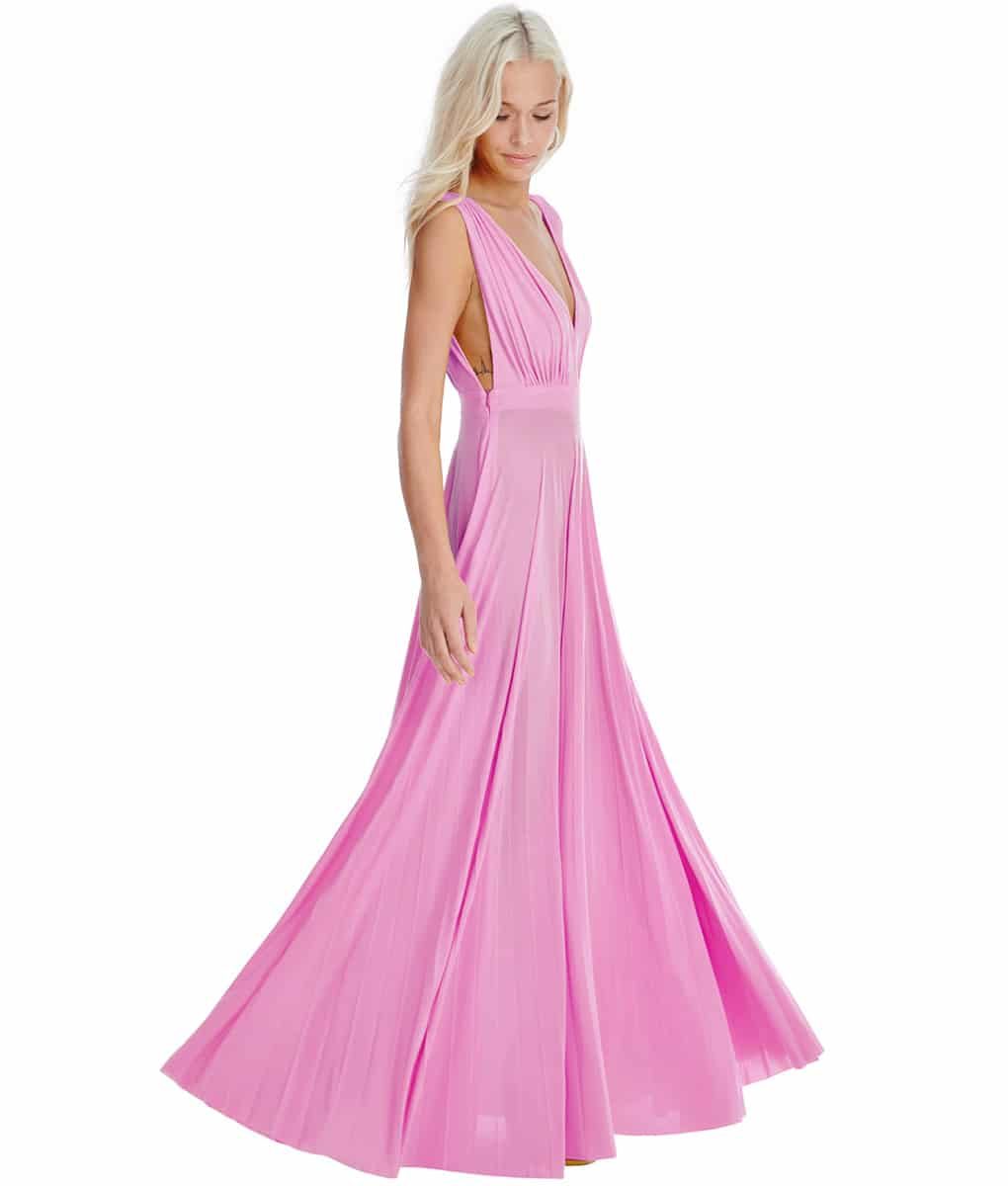 City Goddess - Pink Plunge Gown - Alila
