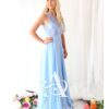 Alila sky blue chiffon lace gown