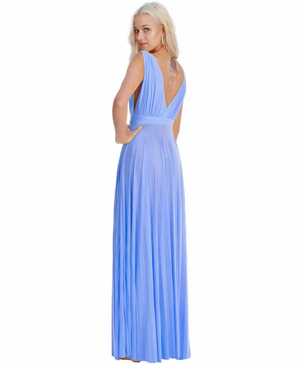 City Goddess - Pale Blue Plunge Gown - Alila