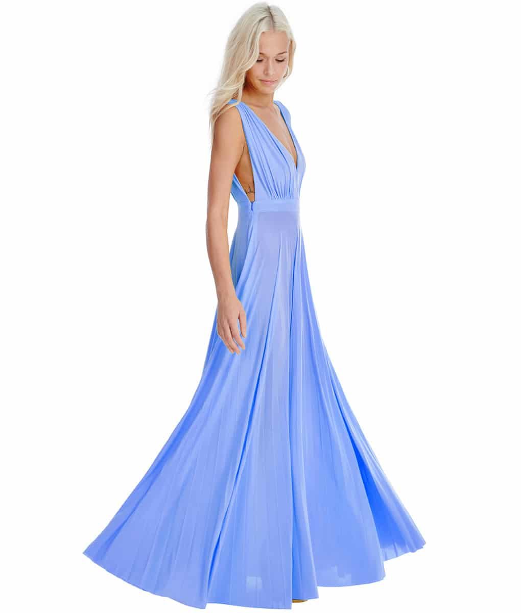 City Goddess - Pale Blue Plunge Gown - Alila