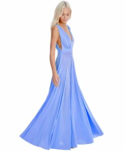 City Goddess - Pale Blue Plunge Gown - Alila