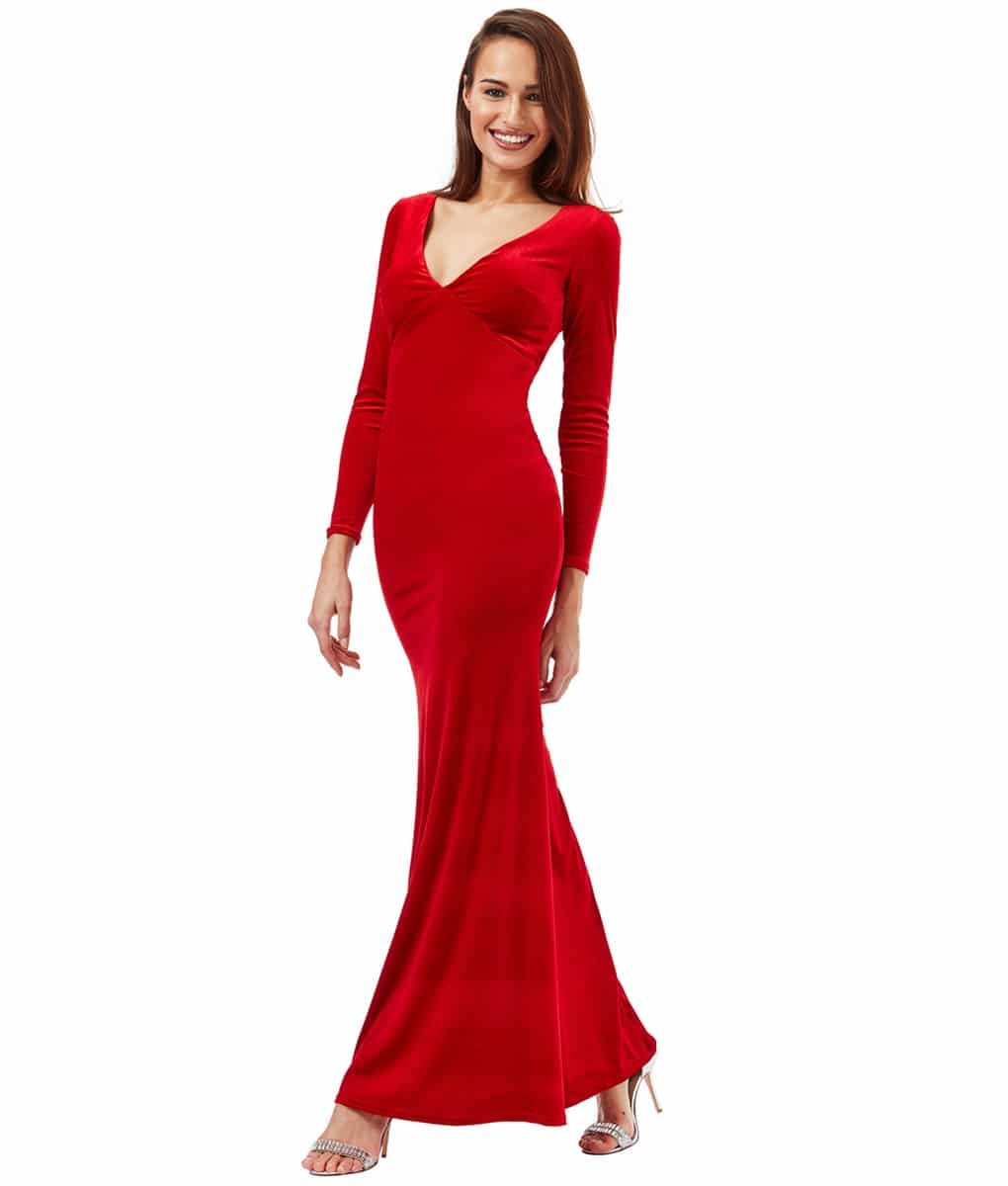 Alila-Red-Velvet-open-back-long-dress-City-Goddess