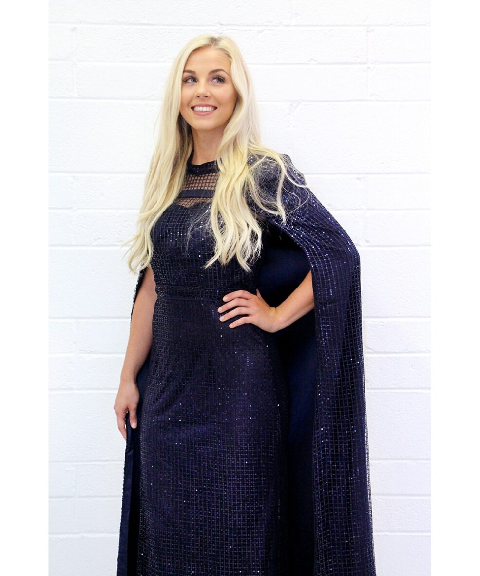 Alila-Navy-Sequin-Gown-Cape-Bariano