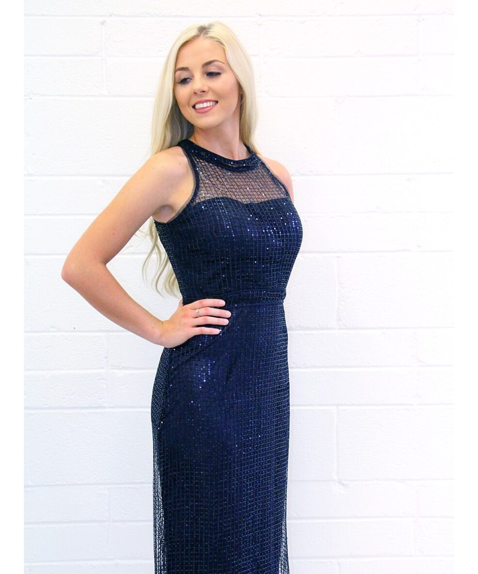 Alila-Navy-Sequin-Gown-Bariano